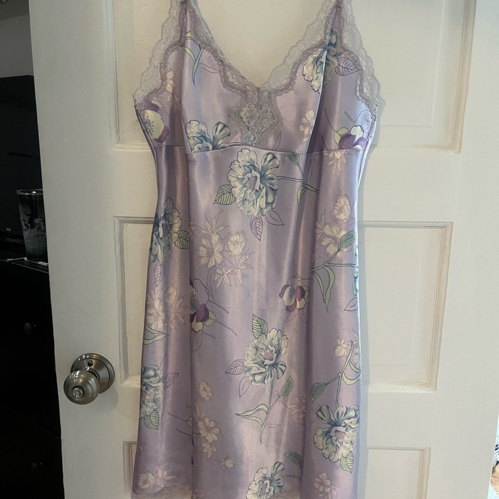 Purple floral slip dress